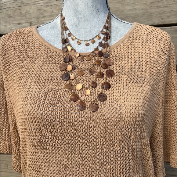 Boho Layered Shell Disc Necklace - Picture 6 of 7